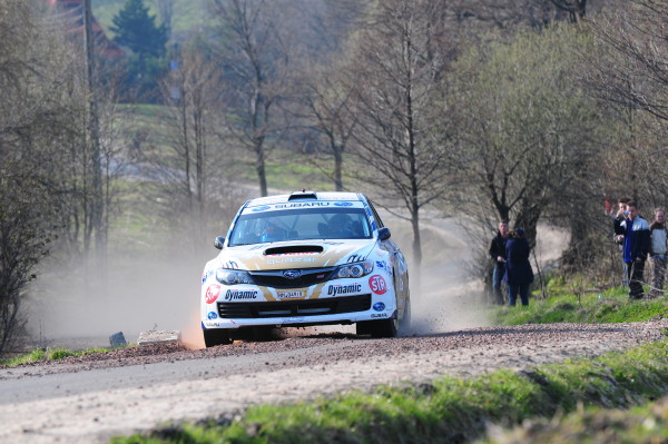 Subaru Poland Rally Team po pierwszej pętli drugiego dnia